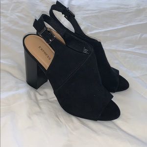 Black peep toe booties